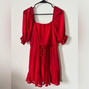 Red Sheer Mini-Dress